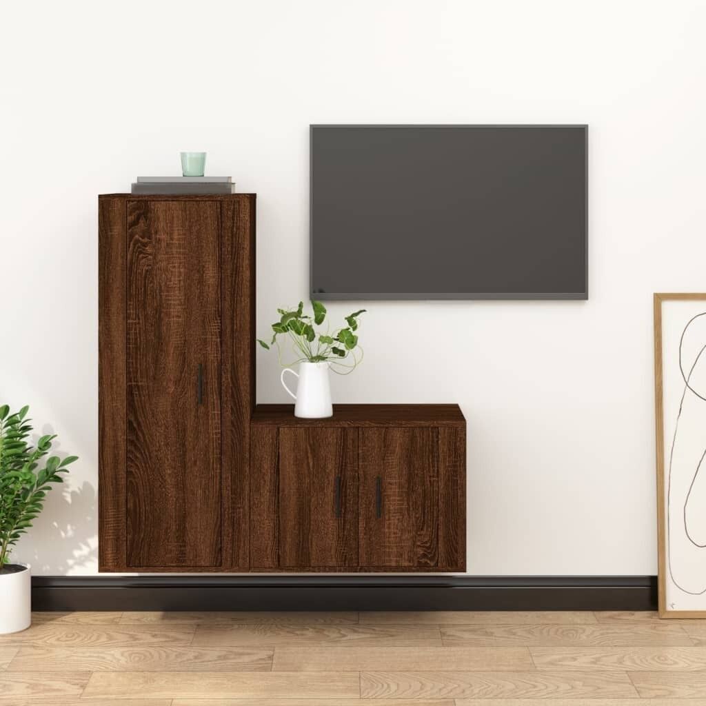 2 Piece TV Cabinet Set Engineered Wood Price