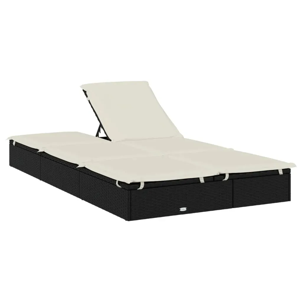 2-Person Sunbed with Cushions Poly Rattan Price