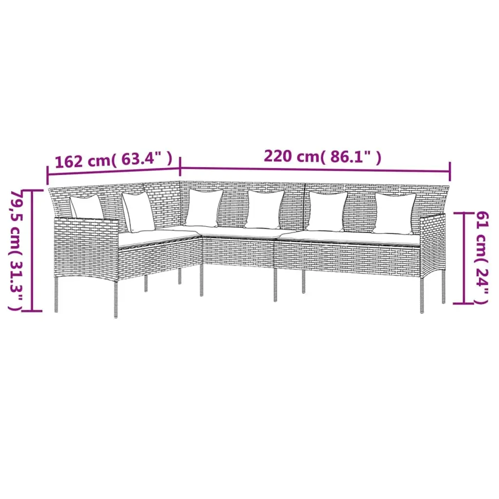 L-shaped Garden Sofa with Cushions Poly Rattan Price