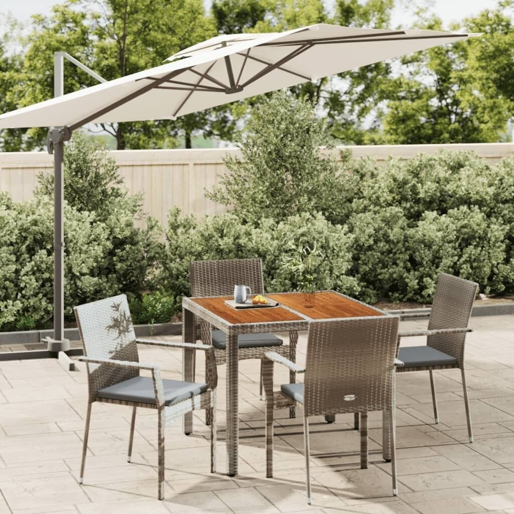 Garden Dining Set with Cushions Poly Rattan Price