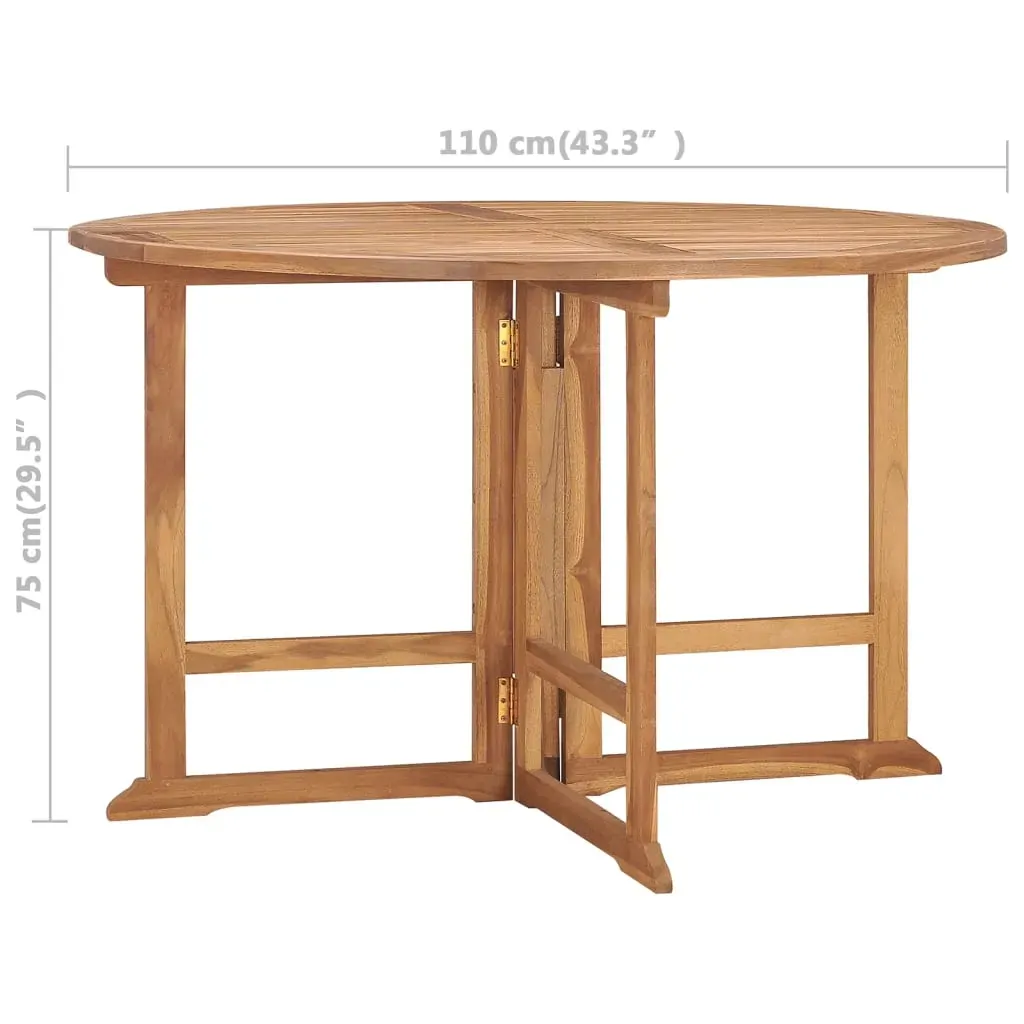 Folding Garden Dining Table 110x75 cm Solid Wood Teak Price