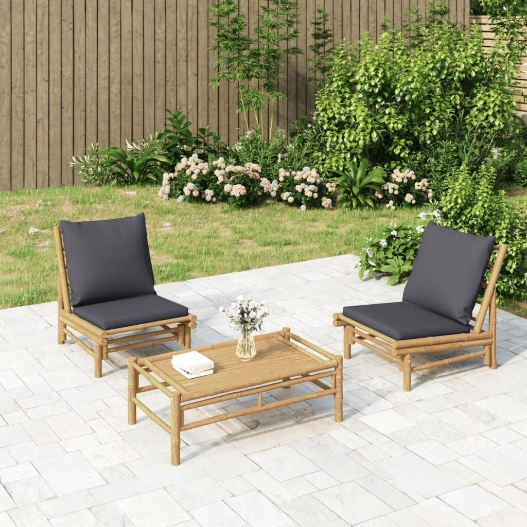 Garden Bench with Cushions Bamboo Price