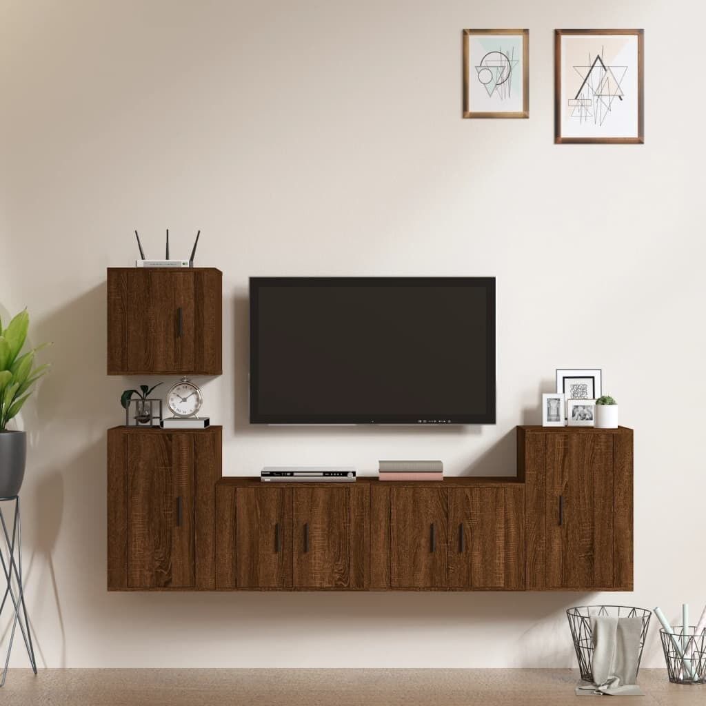 5 Piece TV Cabinet Set Engineered Wood Price