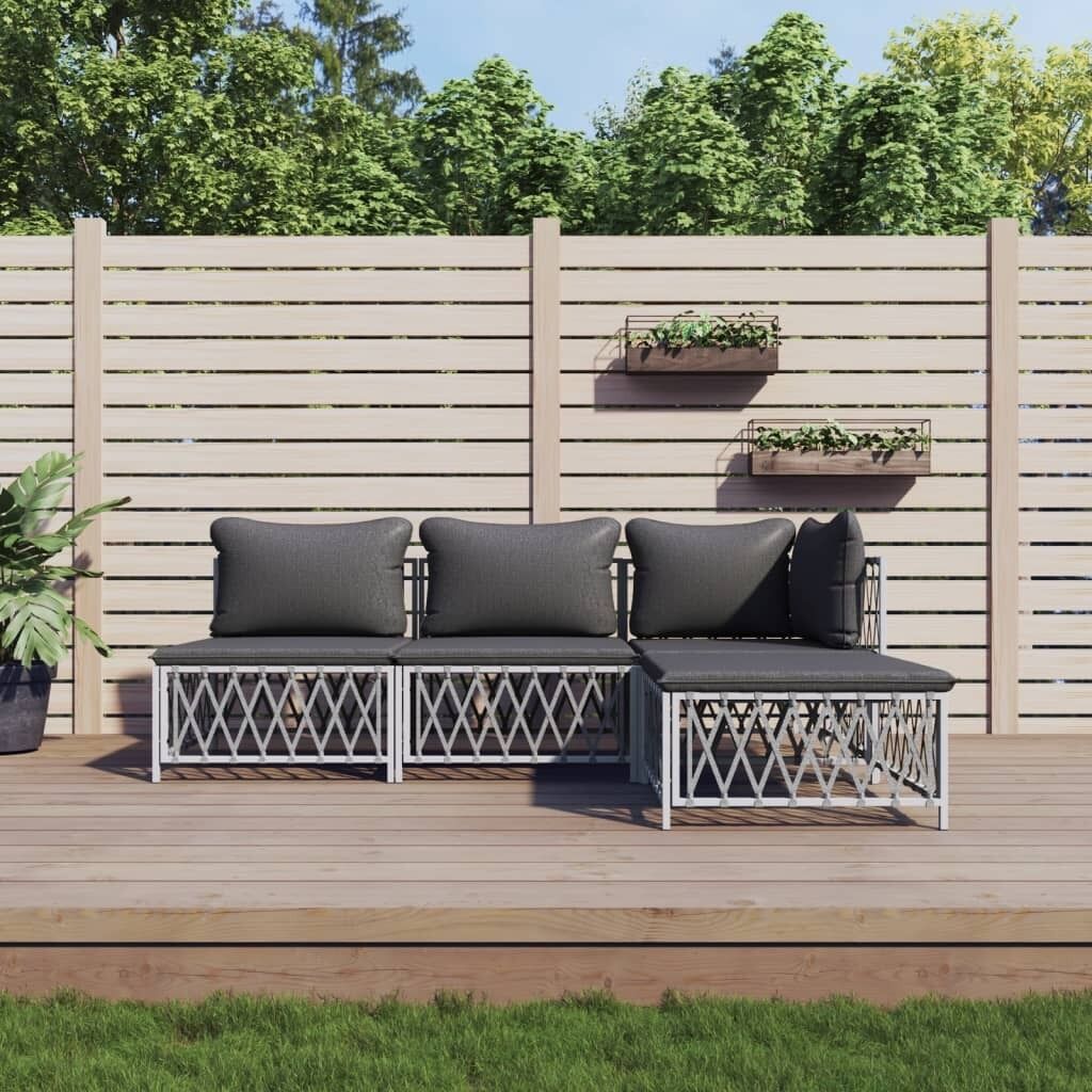 Garden Lounge Set with Cushions Steel Price