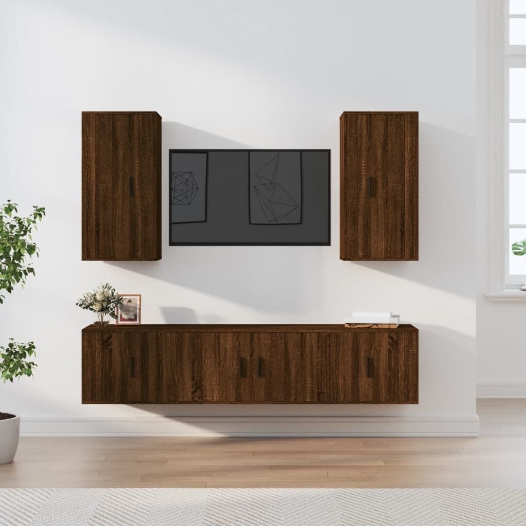 5 Piece TV Cabinet Set Engineered Wood Price
