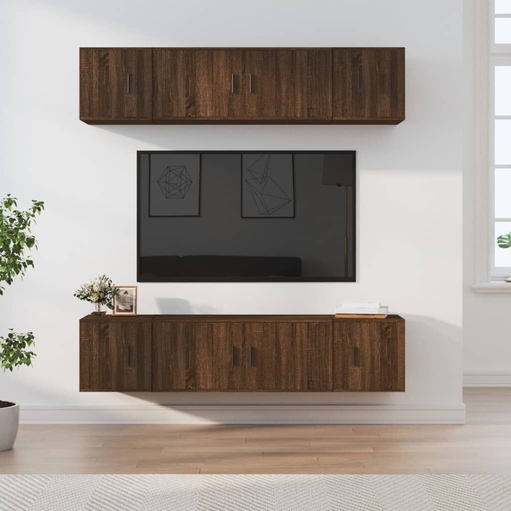 6 Piece TV Cabinet Set Engineered Wood Price