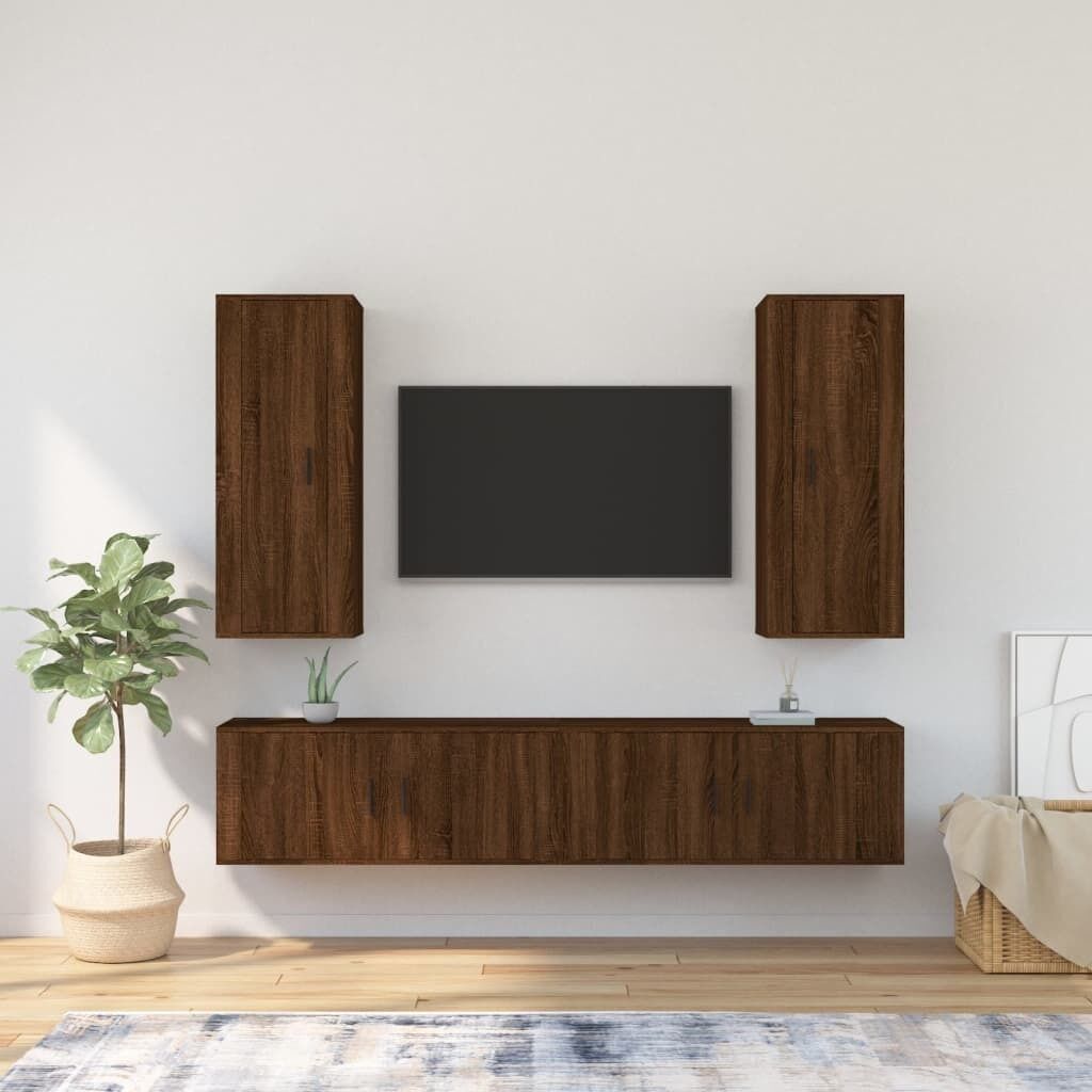 4 Piece TV Cabinet Set Engineered Wood Price