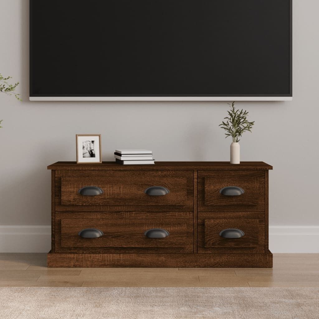 TV Cabinet White 100x35.5x45 cm Engineered Wood Price