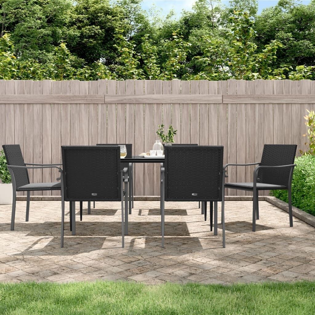 Garden Dining Set with Cushions Poly Rattan and Steel Price