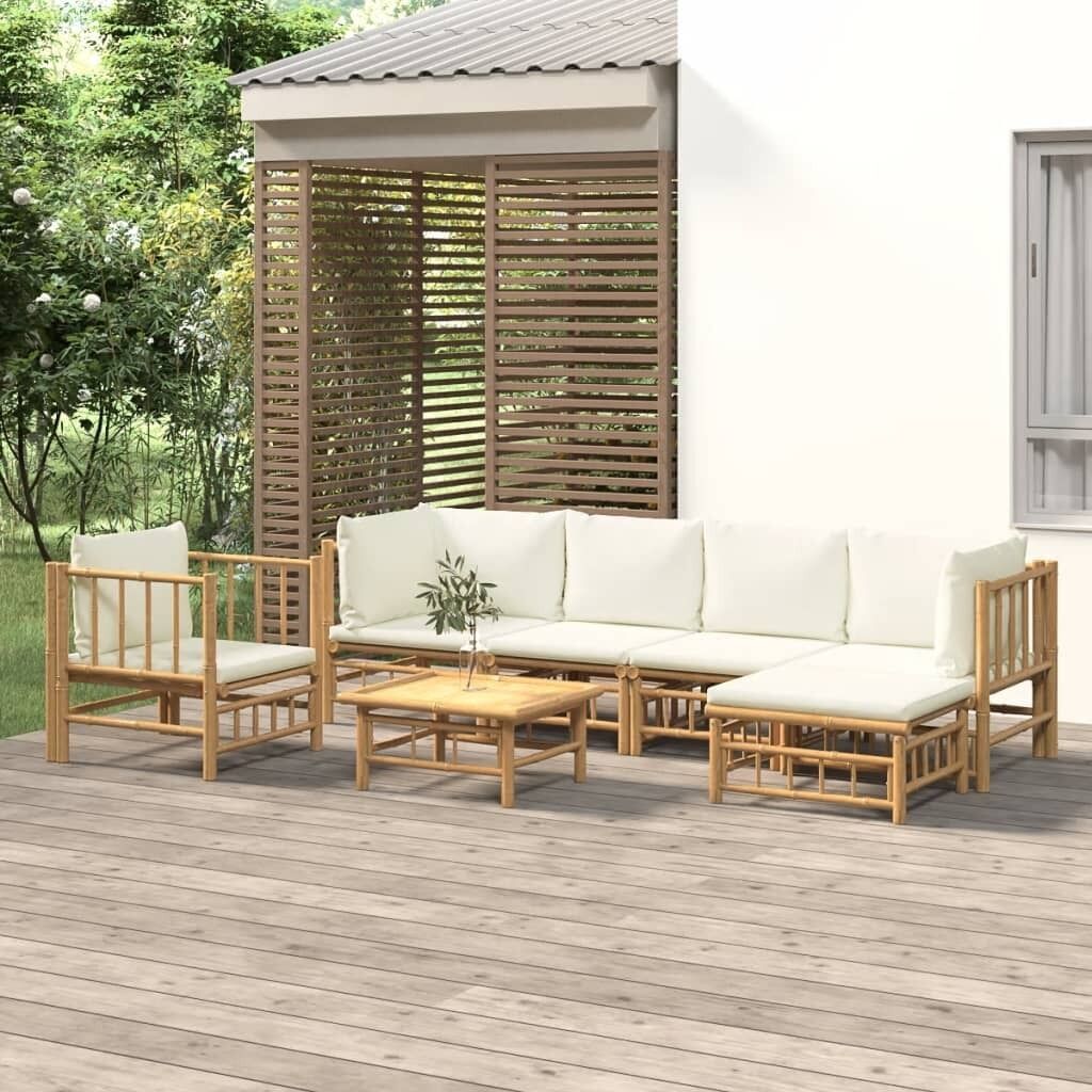 Garden Lounge Set with Cushions Bamboo Price