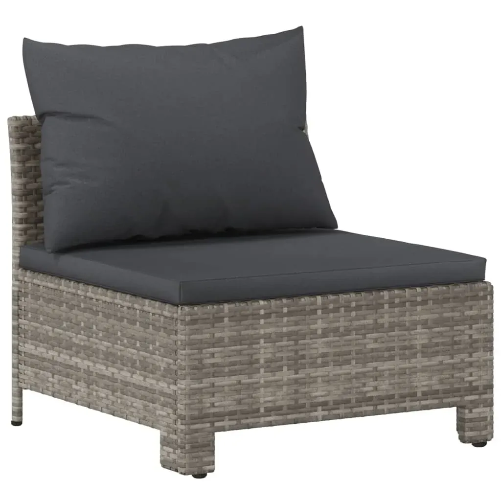 Garden Lounge Set with Cushions Grey Poly Rattan Price