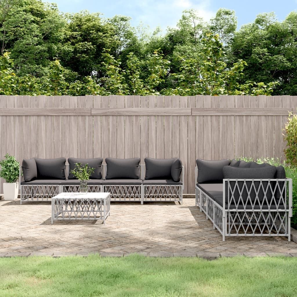 Garden Lounge Set with Cushions Steel Price