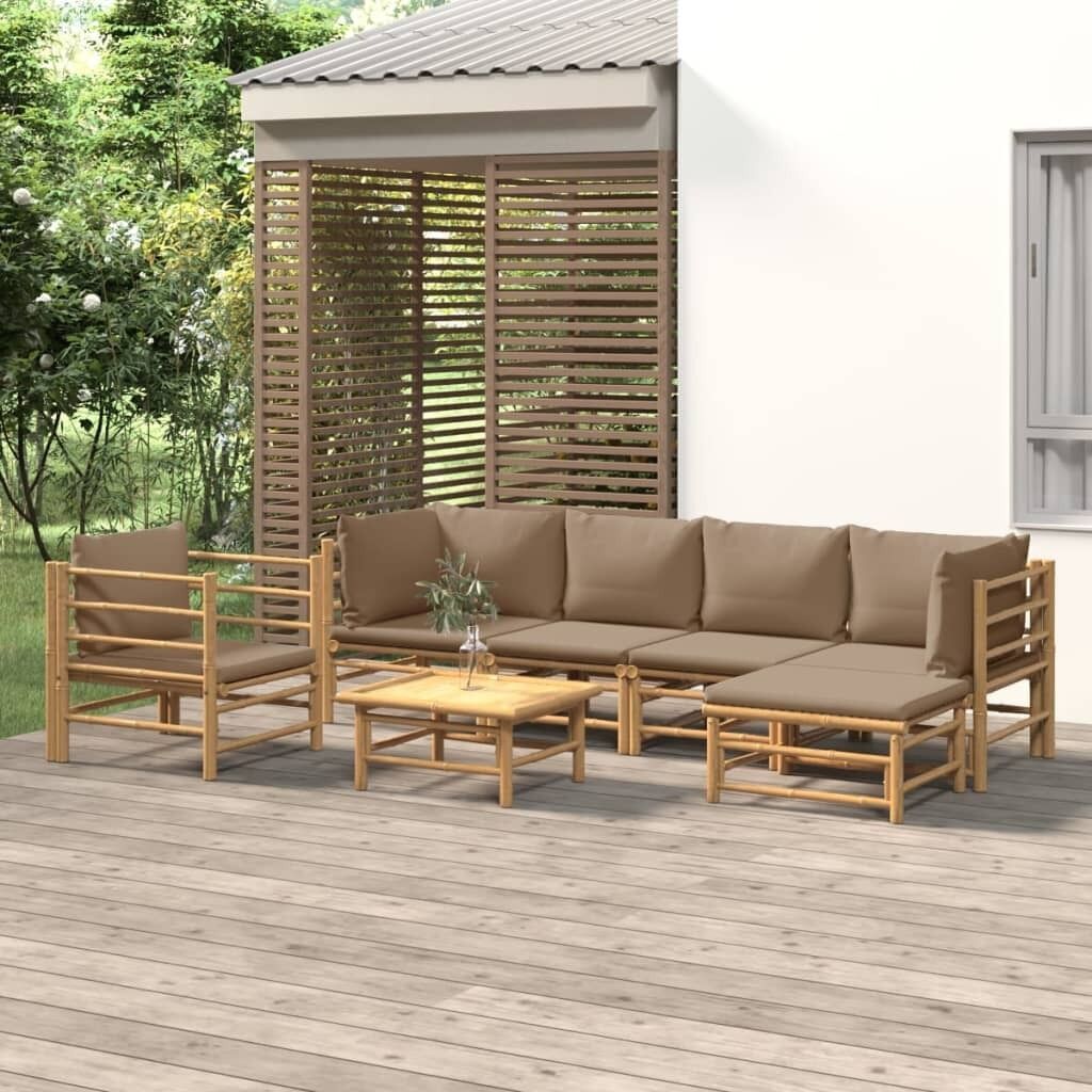 Garden Lounge Set with Cushions Bamboo Price