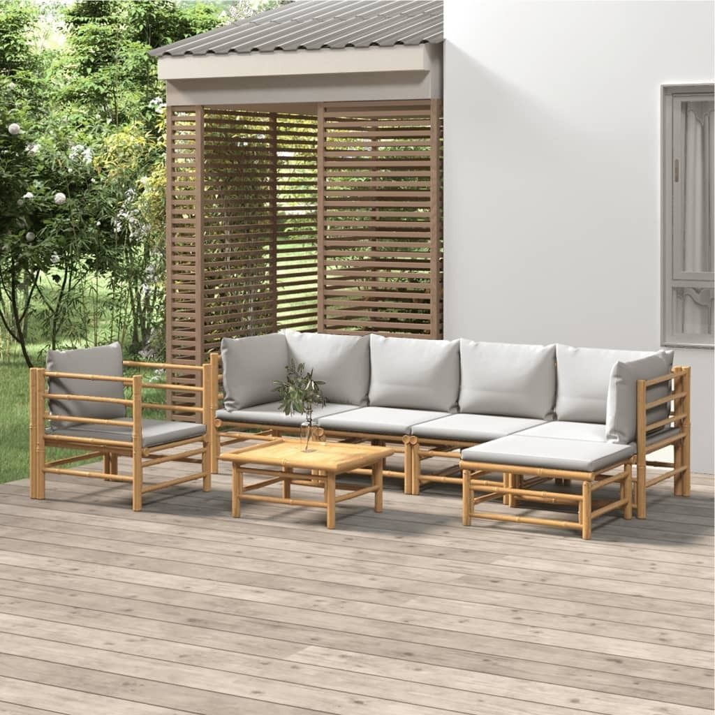 Garden Lounge Set with Cushions Bamboo Price