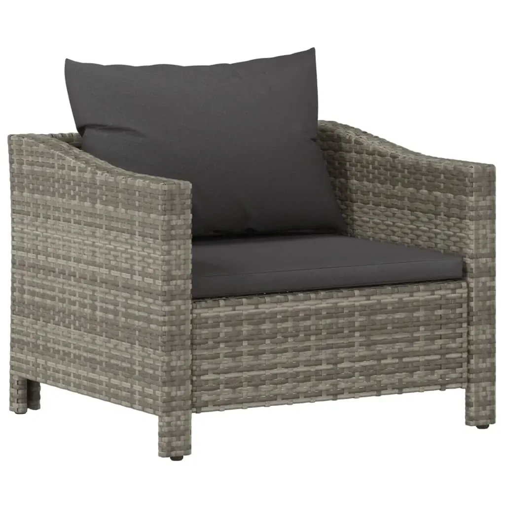 Garden Lounge Set with Cushions Grey Poly Rattan Price