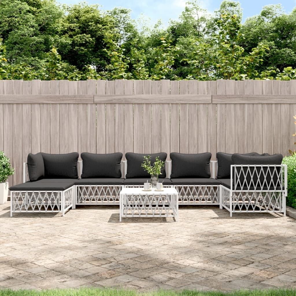 Garden Lounge Set with Cushions Steel Price