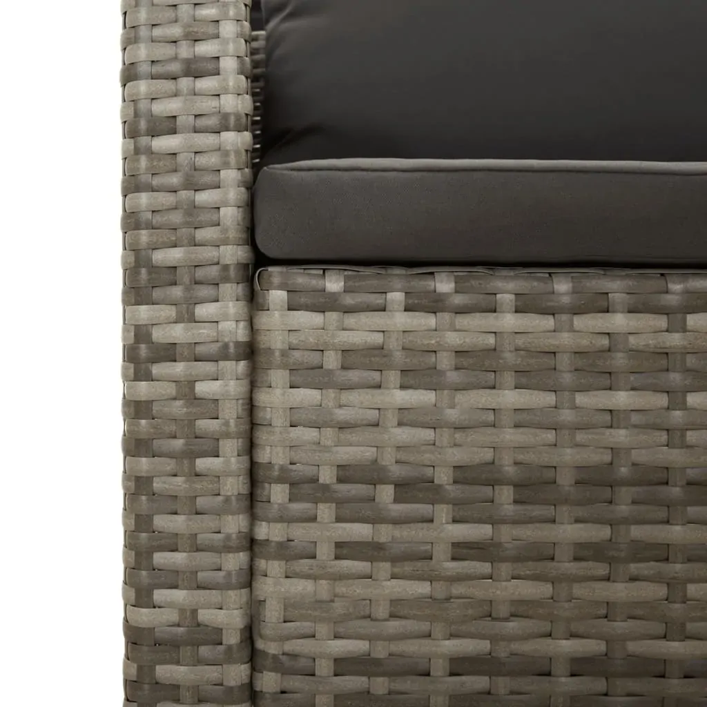 Garden Lounge Set with Cushions Grey Poly Rattan Price