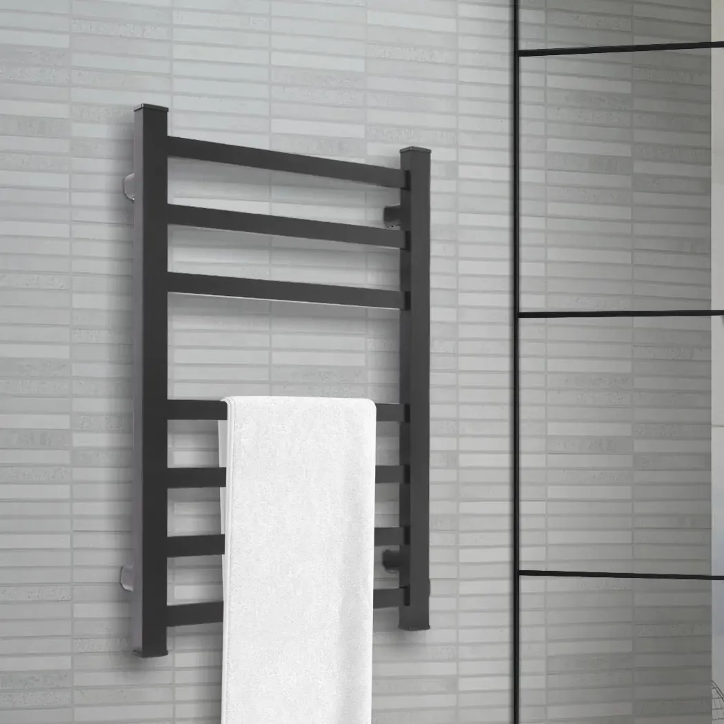 Heated Towel Rail Warmer Rack Wall Mounted Black Price