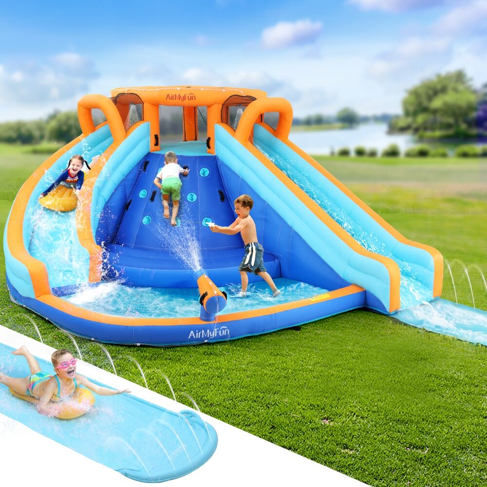 AirMyFun Kids Inflatable Pool Water Double Slide Park Jumping Castle 465X390CM Price