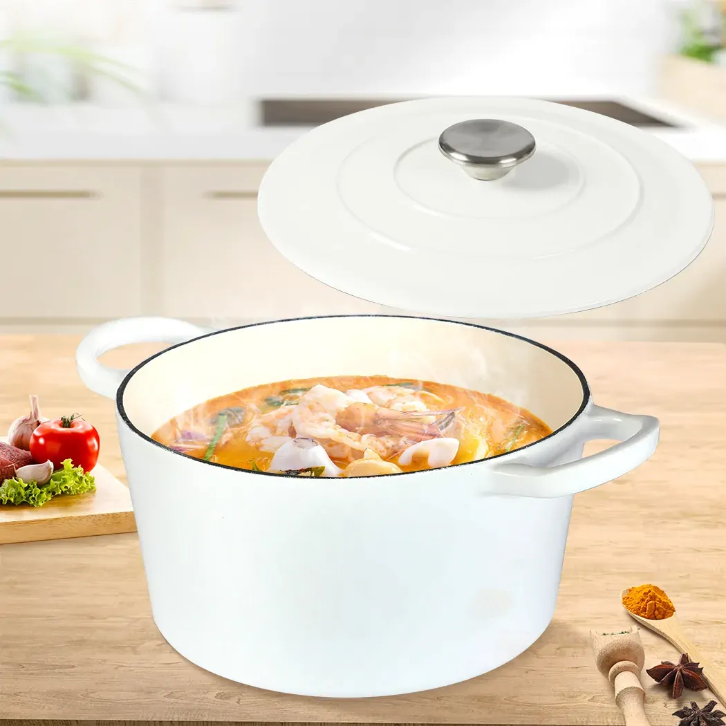 4L Enamel Dutch Oven Pot in White Colour Price