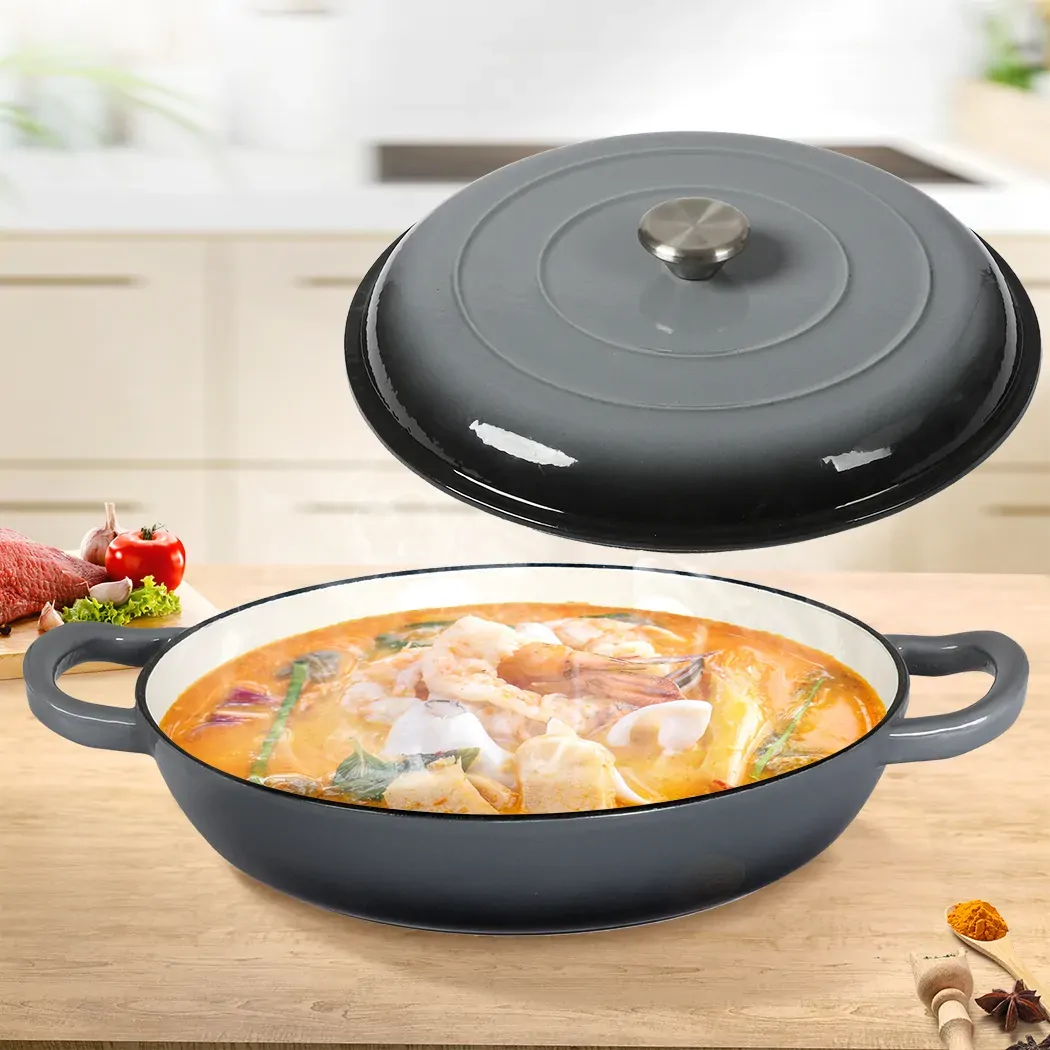 3.5L Enamel Dutch Oven Pan in Black Colour Price