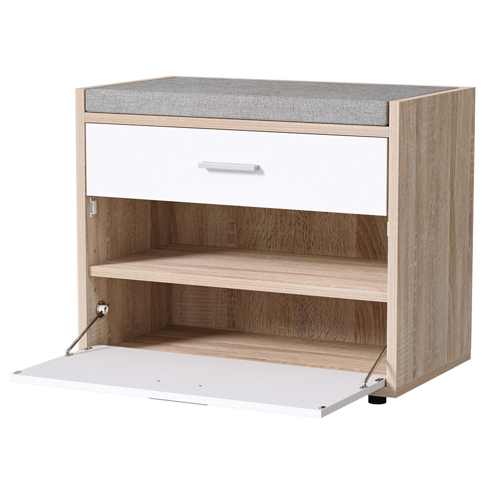 Artiss Shoe Rack Cabinet Bench 8 Pairs White Niva Price