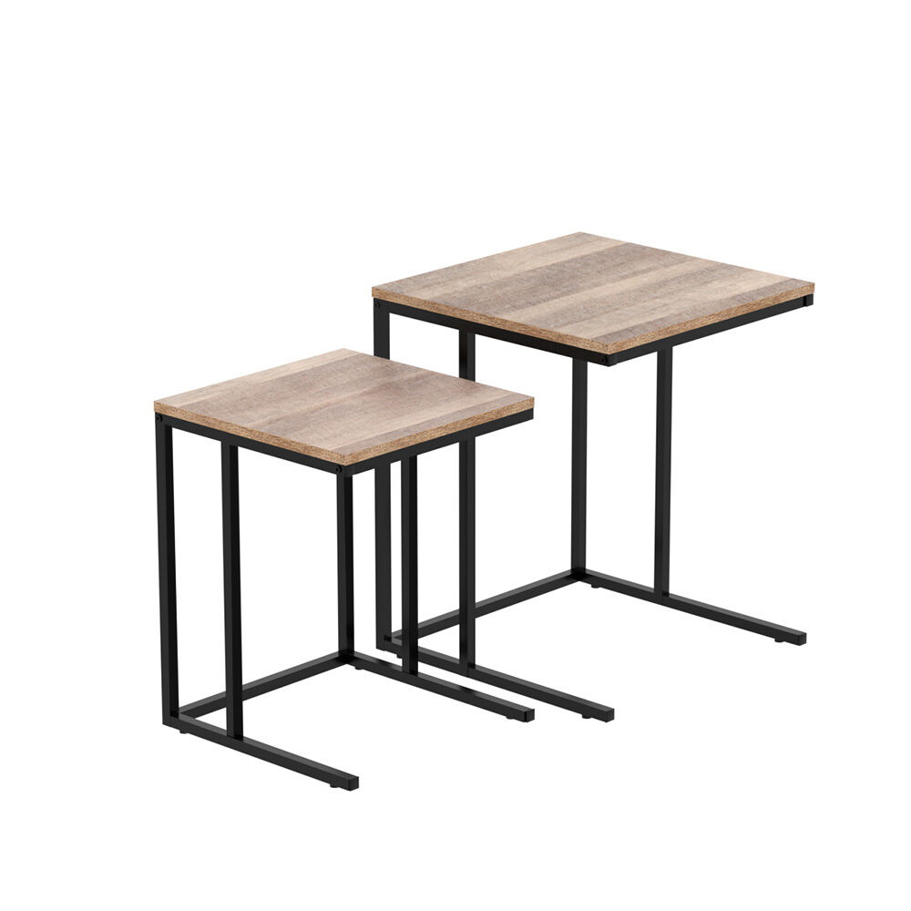 Artiss Nesting Coffee Table Sef of 2 Walnut Brok Price