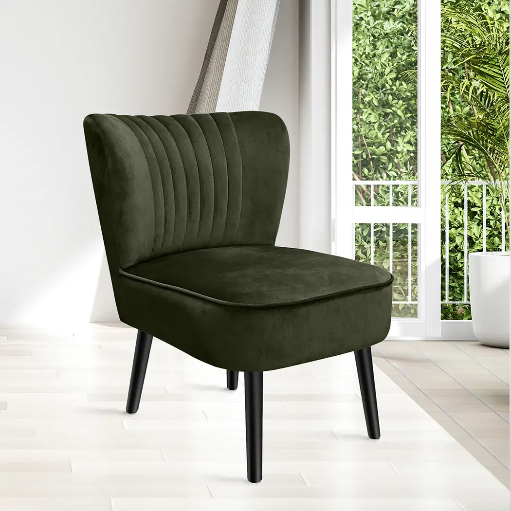 Accent Chair Foot Stool Set Ottoman Green Price