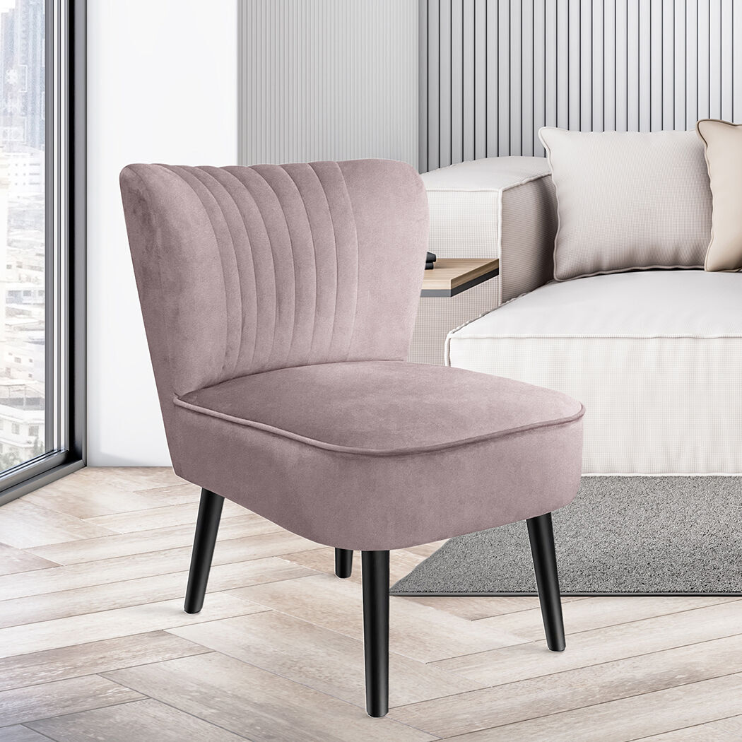 Accent Chair Foot Stool Set Ottoman Pink Price