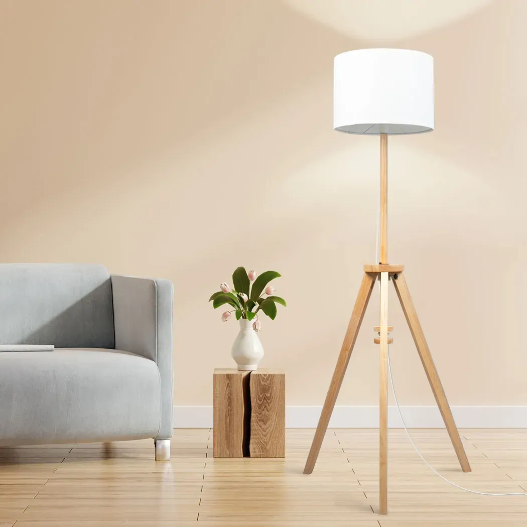 Tripod Floor Lamp Wooden Modern Natural Price