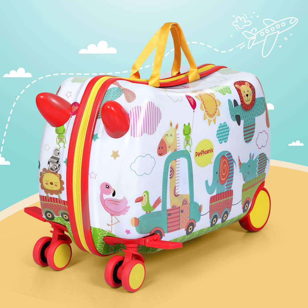 Wanderlite 17" Kids Ride On Luggage Children Suitcase Trolley Travel Zoo Price