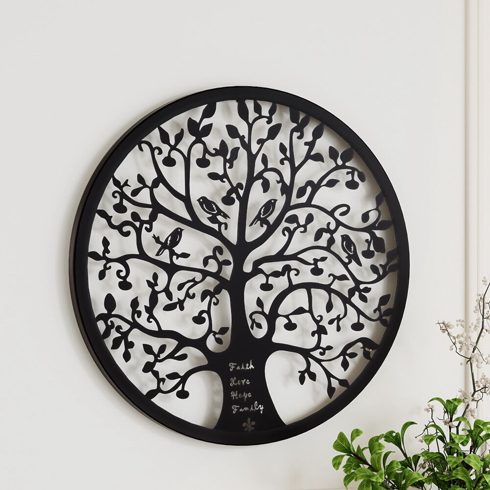 Artiss Metal Wall Art Hanging Sculpture Home Decor Leaf Tree of Life Round Frame Price
