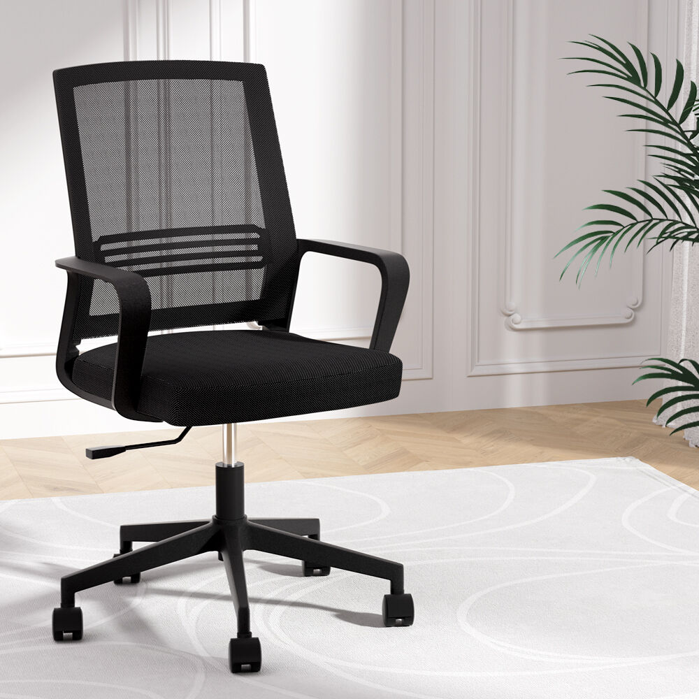 Artiss Mesh Office Chair Computer Gaming Desk Chairs Work Study Mid Back Black Price
