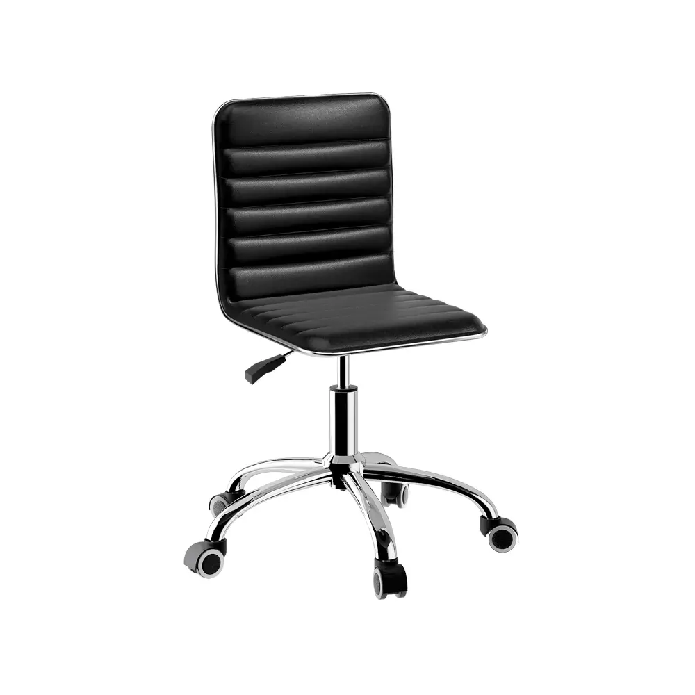 Office Chair Computer Desk Gaming Chairs PU Leather Low Back Black Price