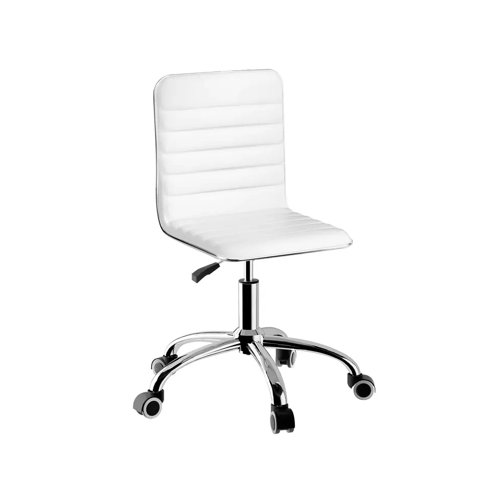 Office Chair Computer Desk Gaming Chairs PU Leather Low Back White Price
