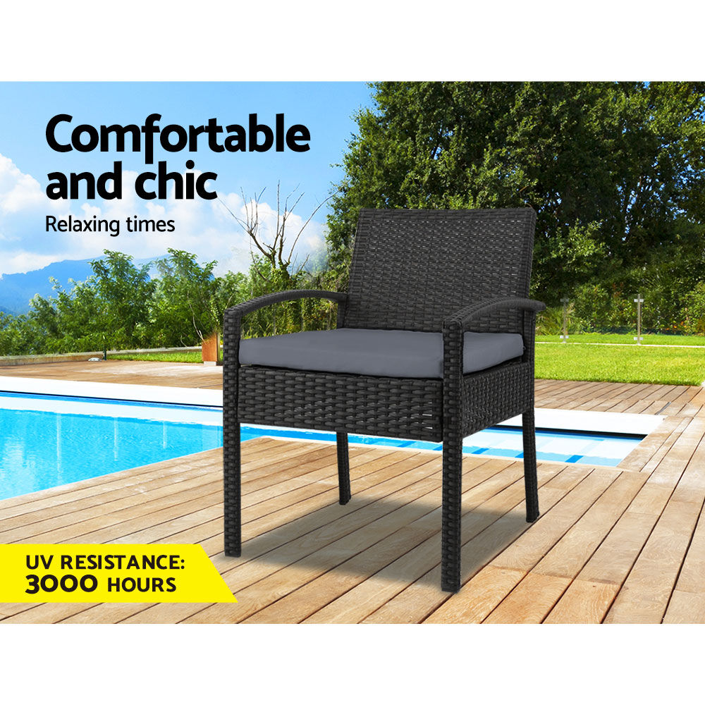 Gardeon Outdoor Dining Chairs Patio Furniture Rattan Lounge Chair Cushion Felix Price