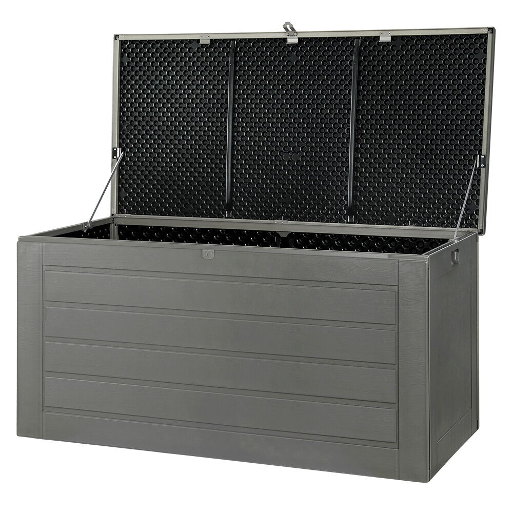 Outdoor Storage Box 680L Container Lockable Garden Bench Tool Shed Black Price