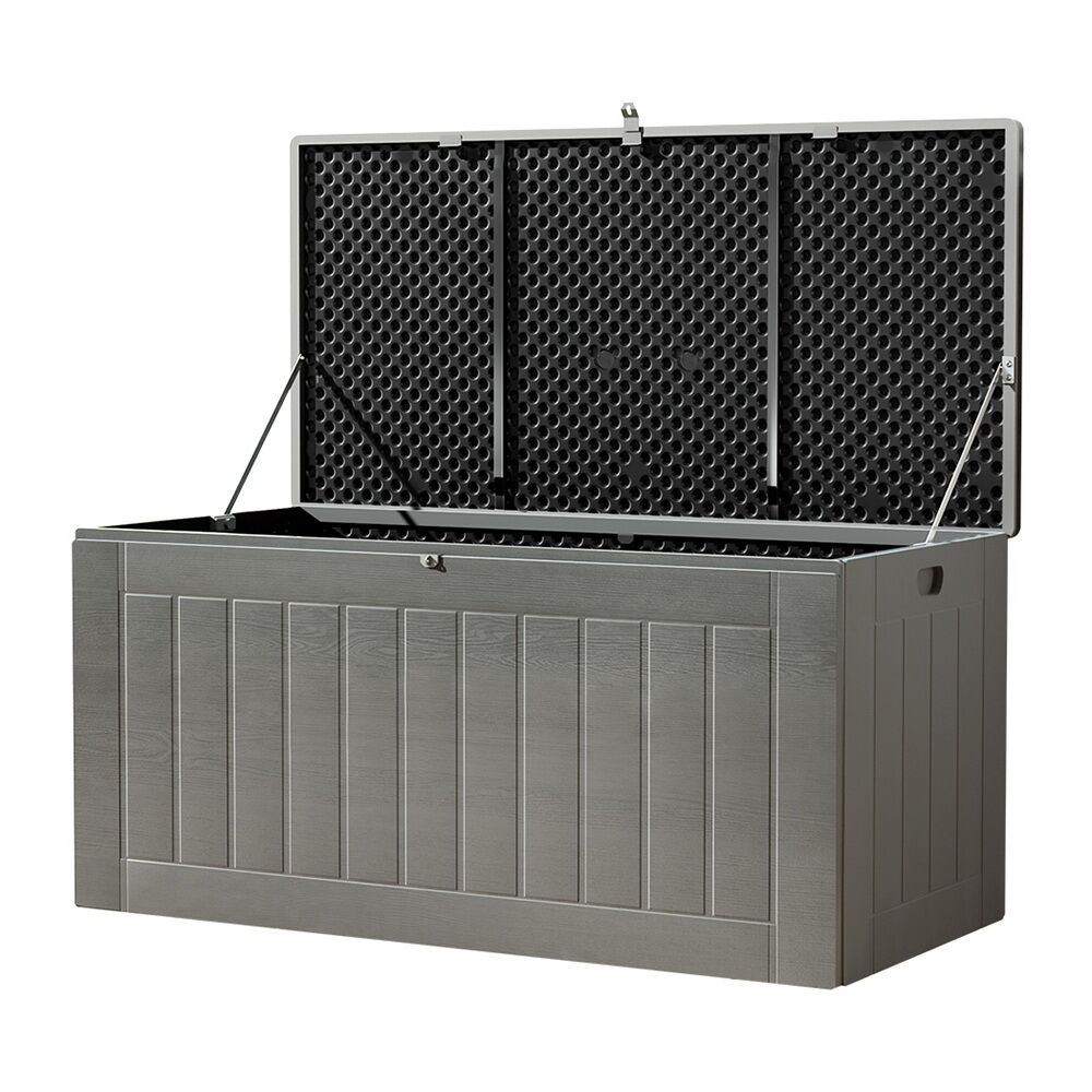 Outdoor Storage Box 830L Container Lockable Garden Bench Tool Shed Black Price