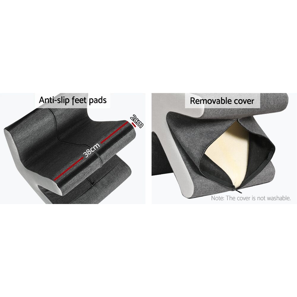 Ottoman Foot Stool Arrow Linen Grey Price