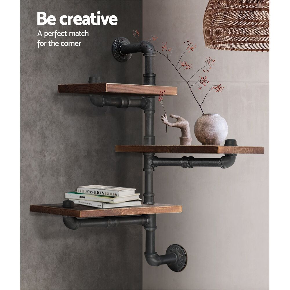 Artiss Floating DIY Pipe Shelf 3 Tiers - IVAN Price