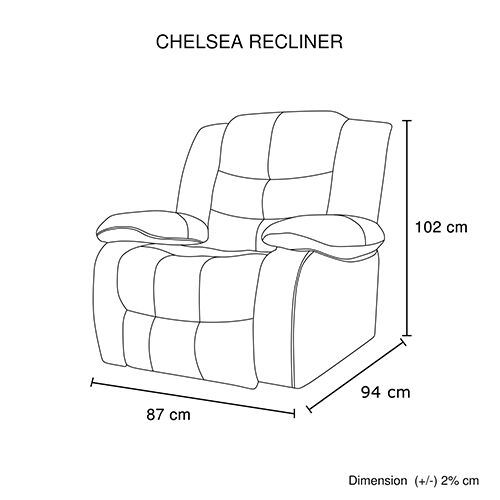 Chelsea Recliner 1R Black Pu Leather Price