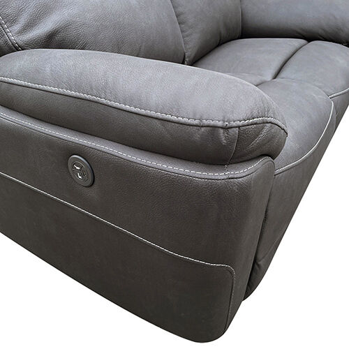 2R Finest Fabric Electric Recliner Feature Multi Positions Ultra Cushioned USB Outlets in Charcoal Colour Price