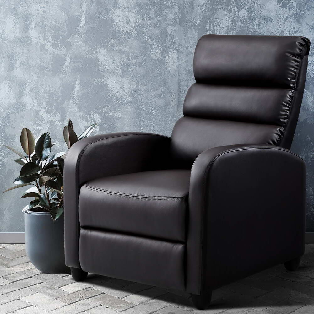 Artiss Recliner Armchair Brown Faux Leather Bolivia Price