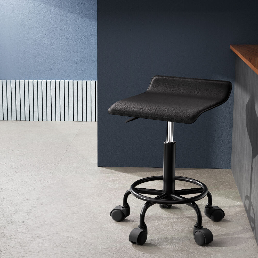 Artiss Salon Stool Square Swivel Chair Black Price