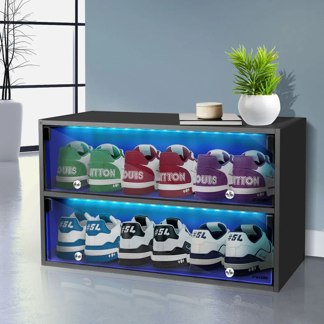 Shoes Storage Cabinet LED Sneaker Black Price