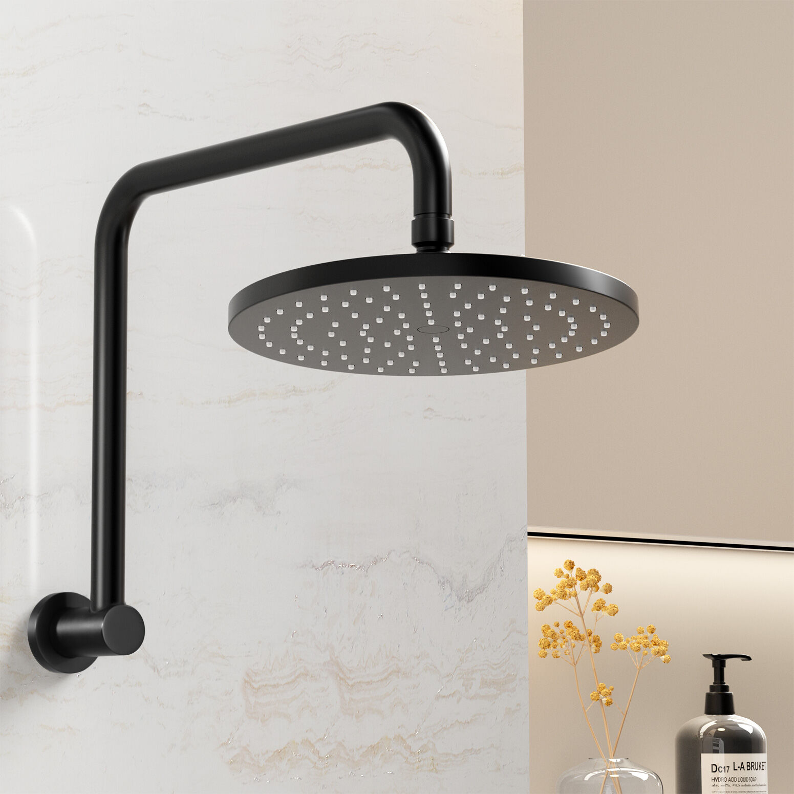 9'' Rain Shower Head Overhead High-pressure Swivel Black Price