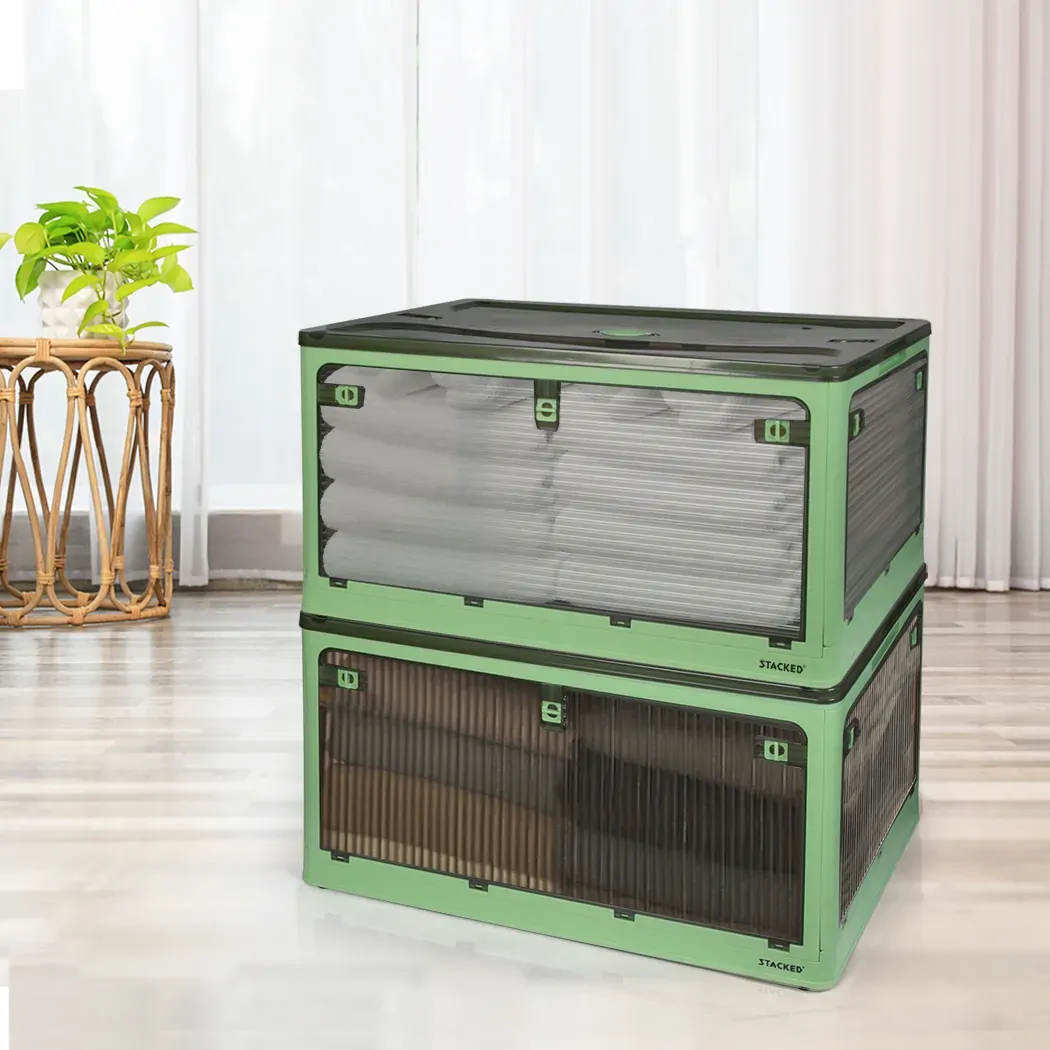 Storage Box Plastic Stackable Container L Green Large Price