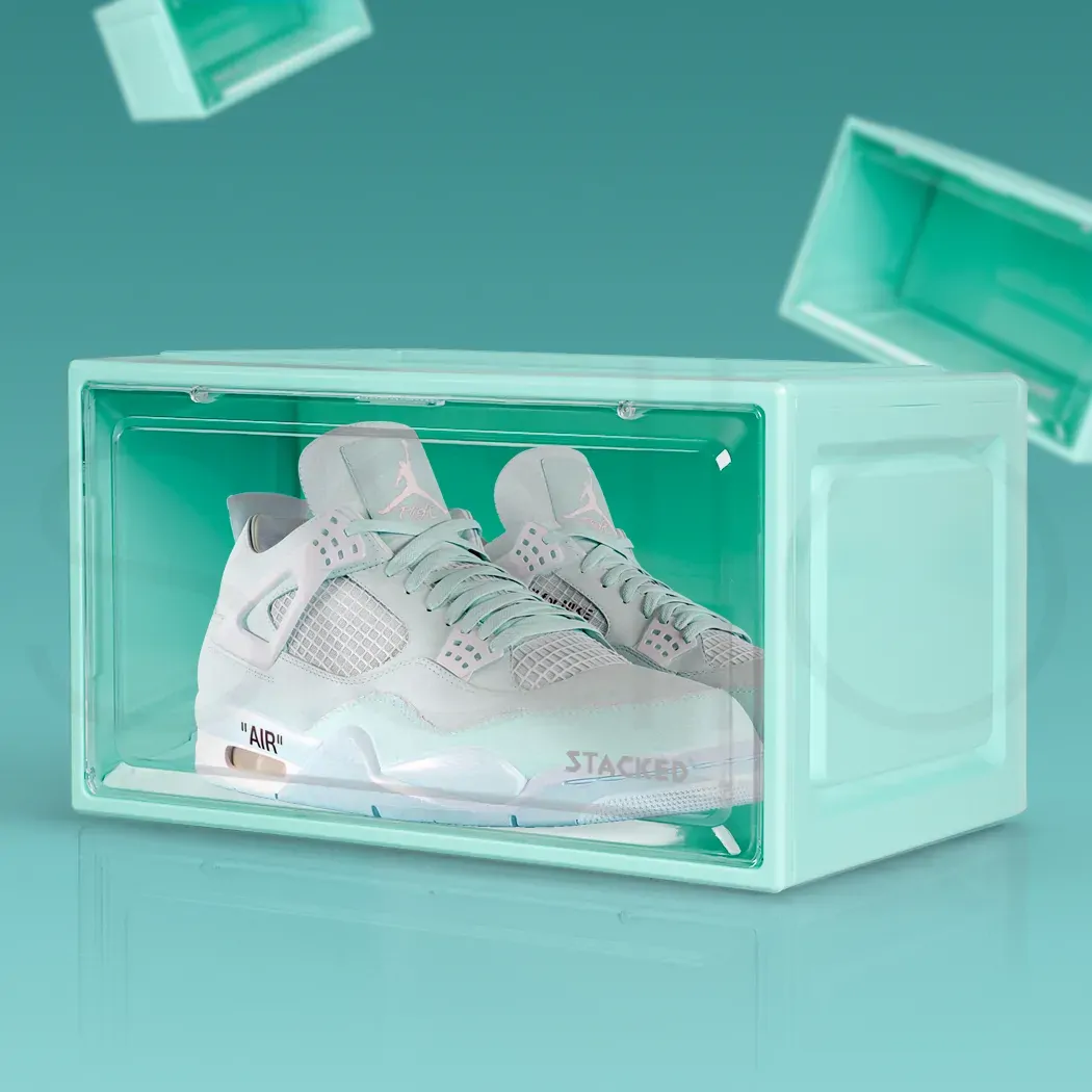 Sneaker Display Case Stackable Cyan Price