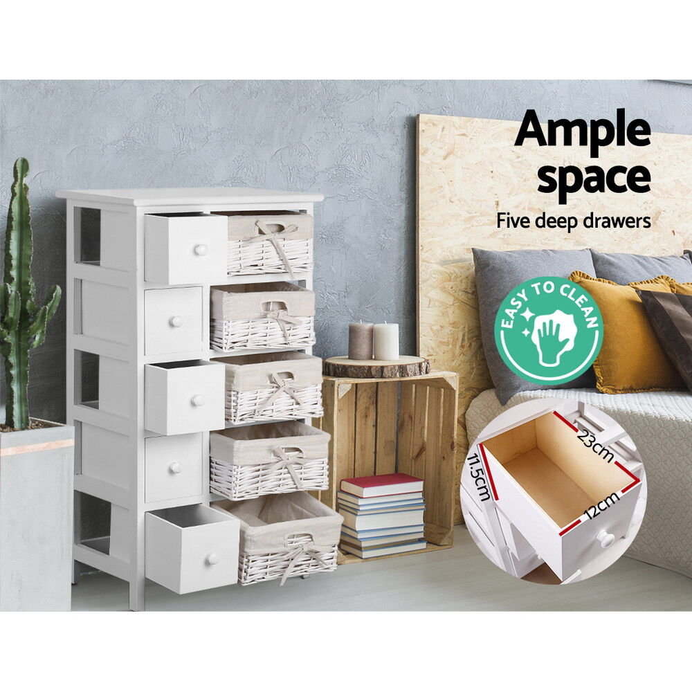 Artiss 5 Chest of Drawers with 5 Baskets - MAY Price