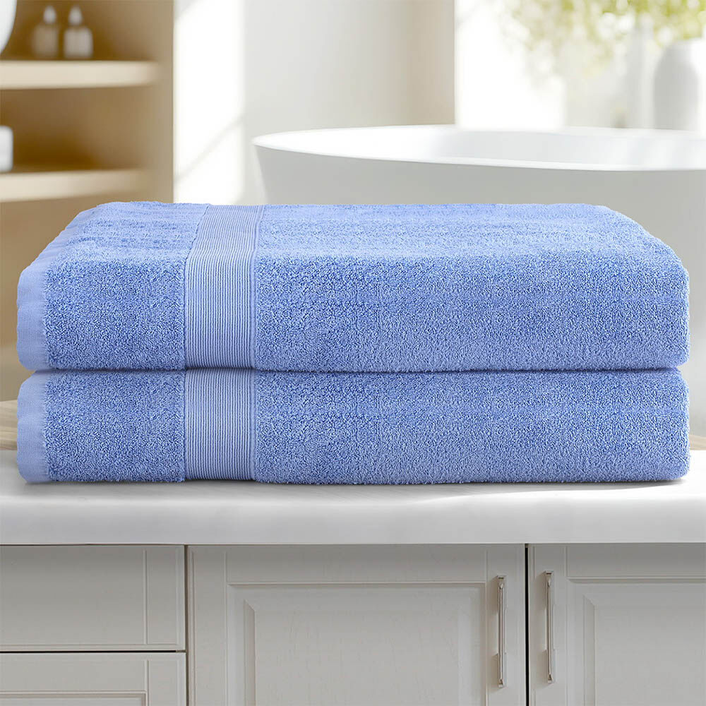 2 Pack Bath Sheets Set Cotton Extra Large Towel Blue Price